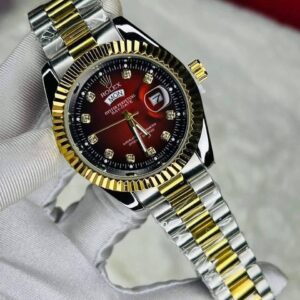 Gold Quartz Watch For Men(Rolex datejust)