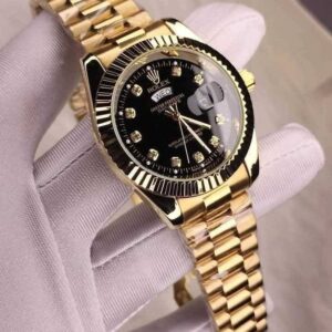 Gold Quartz Watch For Men(Rolex datejust)