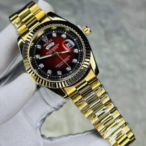 Gold Quartz Watch For Men(Rolex datejust)