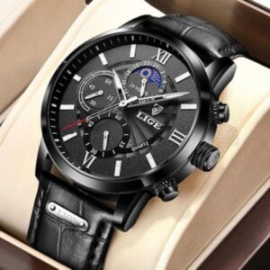 Lige Chronograph Stainless Steel Silver Belt Watch