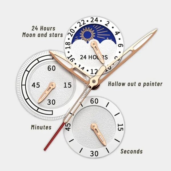 Lige Chronograph Stainless Steel Silver Belt Watch - Image 3