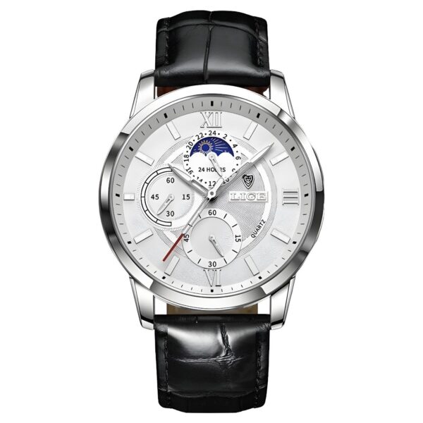 Lige Chronograph Stainless Steel Silver Belt Watch - Image 2