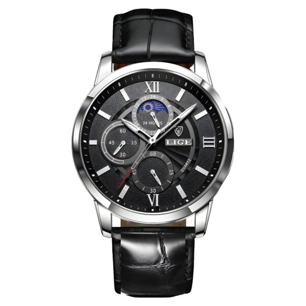 Lige Chronograph Stainless Steel Silver Belt Watch - Image 2