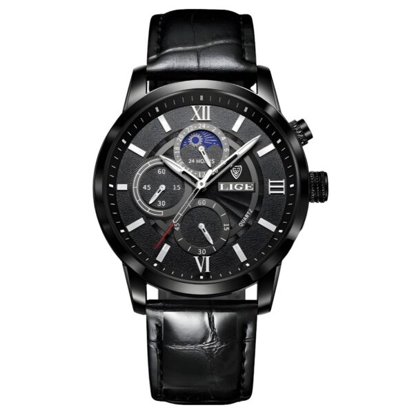 Lige Chronograph Stainless Steel Silver Belt Watch - Image 2